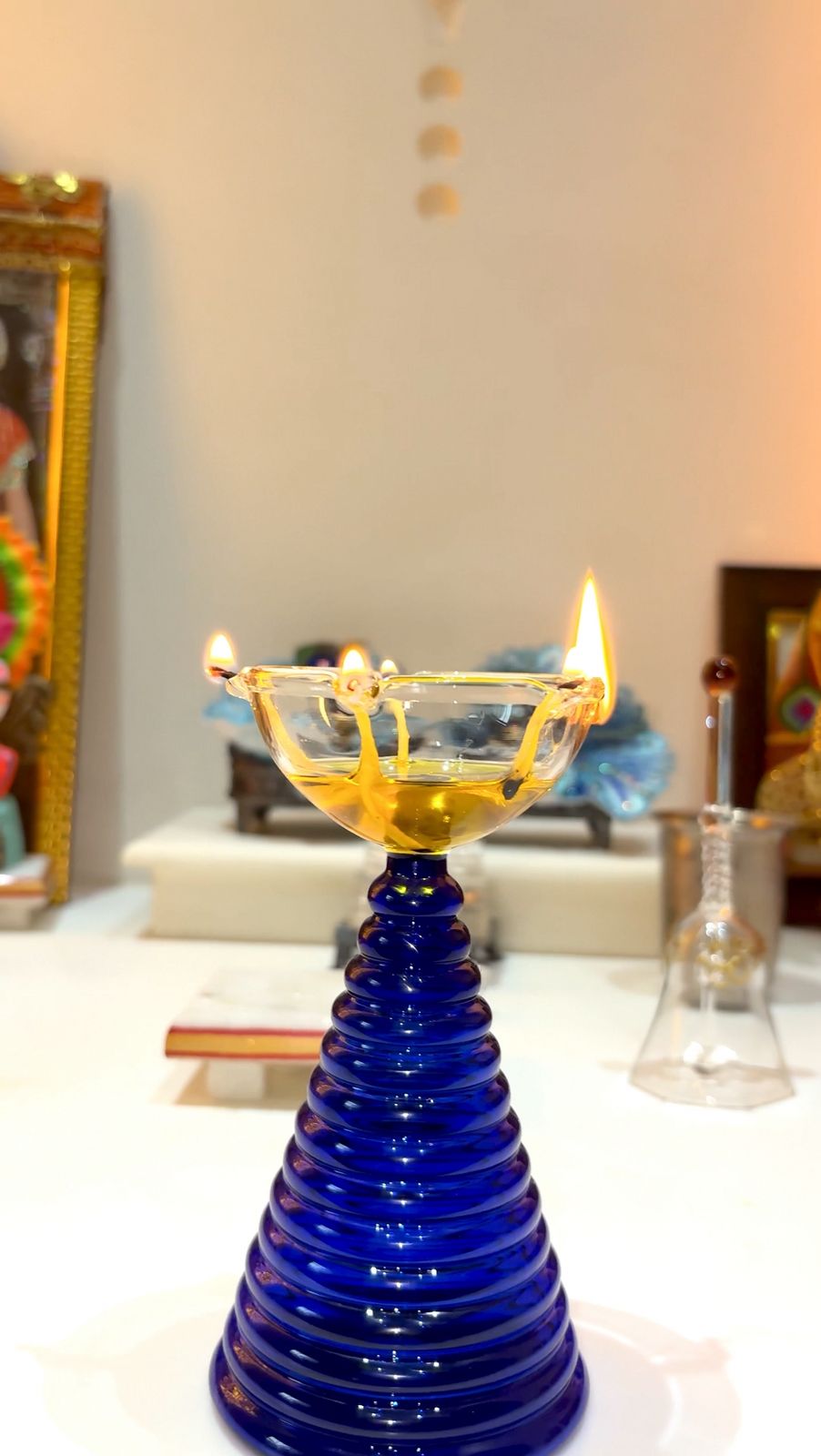 Tall Glass Diya