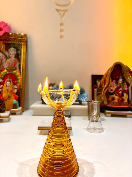 Tall Glass Diya