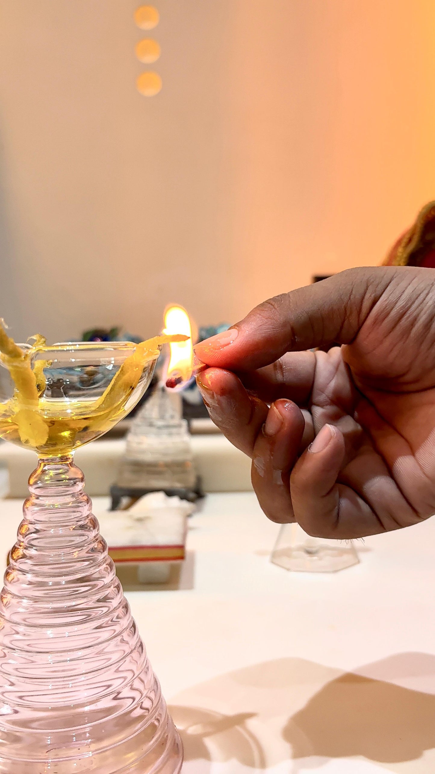 Tall Glass Diya