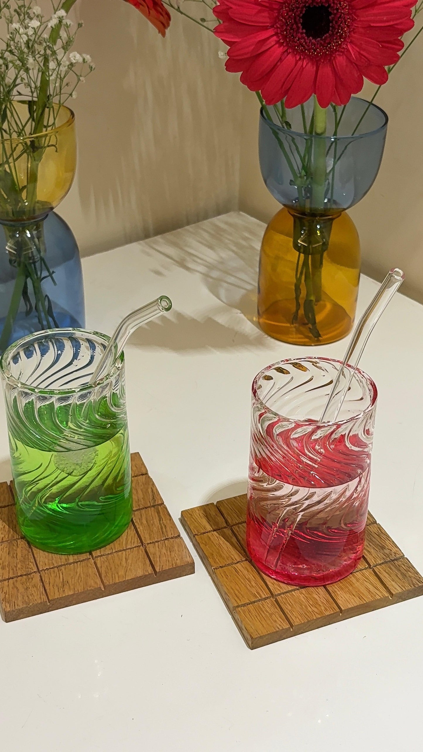 Textured Glasses (set of 6 borosilicate textured glasses)