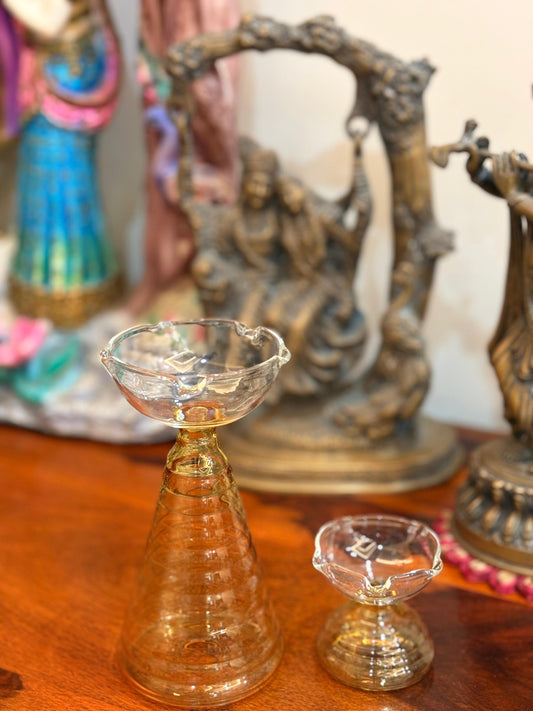 short glass diya