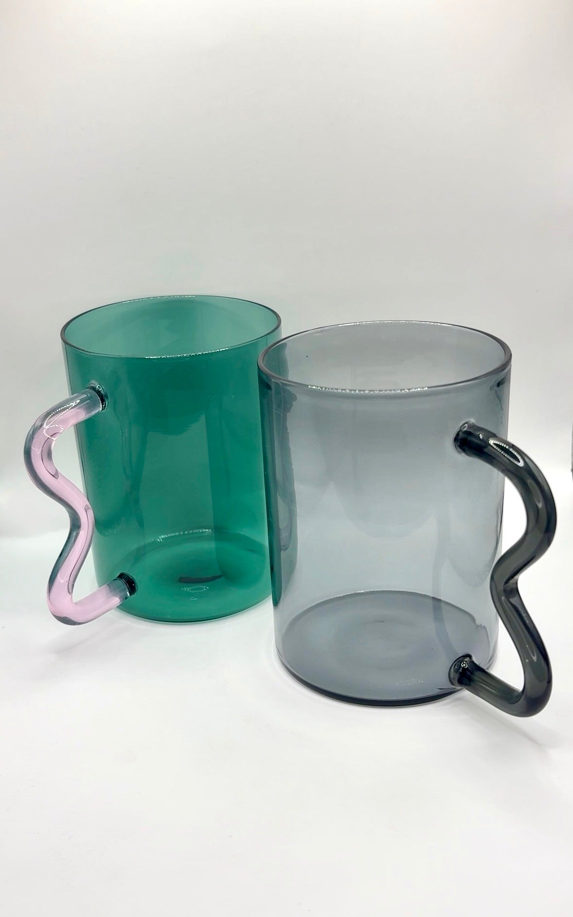 Handcrafted Borosilicate Swirl Glass Mug – Aesthetic Designer Coffee Mug