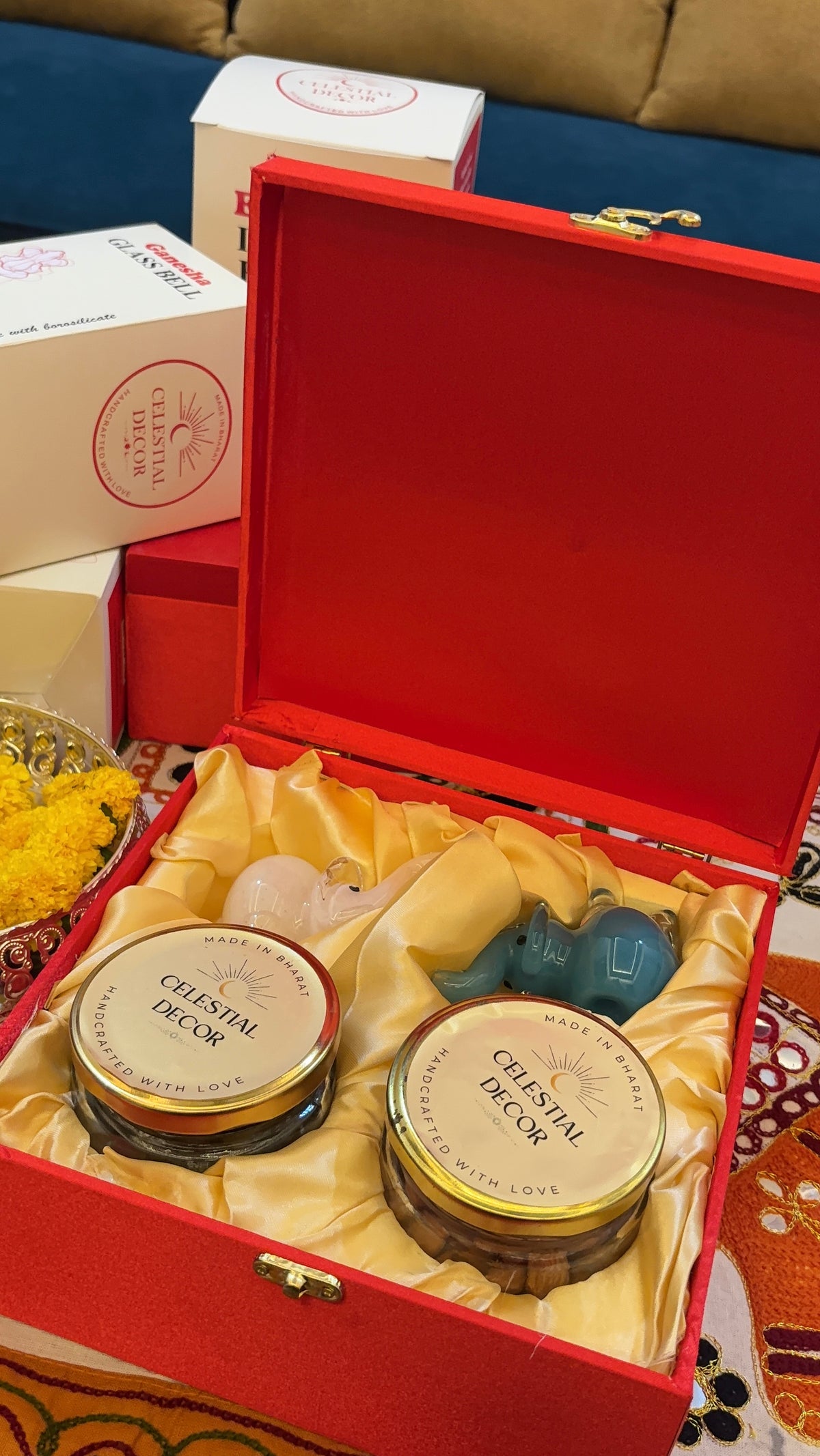 Dry Fruits & Elephant Incense Holder Gift Box