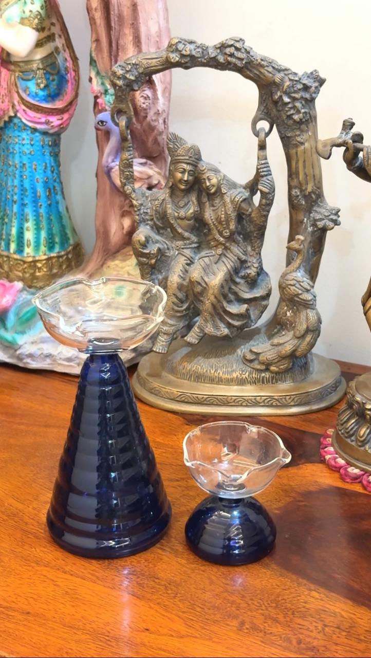 short glass diya